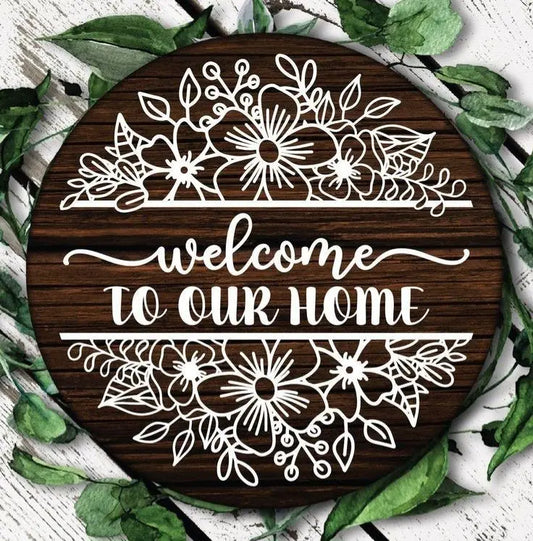 Welcome Home Hanging Sign, 12 Inch Diameter