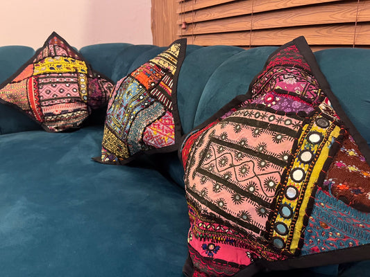 Traditional Handcrafted Embroidered Cushion Cover